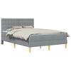 vidaXL Cadru de pat cu saltea Gri deschis 120 x 190 cm țesătură