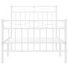 vidaXL Cadru de pat metalic cu tăblie de cap/picioare, alb, 90x190 cm
