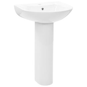 vidaXL Chiuvetă de baie cu piedestal, alb, 520x440x190 mm, ceramică