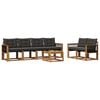 vidaXL Set de canapele de exterior 7 buc. Natural și Negru