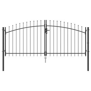 vidaXL Poartă Dublă WOERDEN 299,5 x 149,5 cm Oțel Gri Blocat