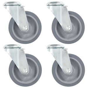 vidaXL Roți pivotante cu gaură pentru șurub, 4 buc., 100 mm