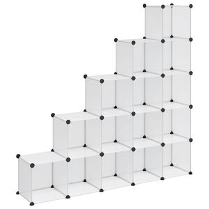 vidaXL Organizator cub de depozitare, 15 cuburi, transparent, PP