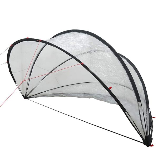 vidaXL Dom pentru piscină Manual Transparent 405 x 405 x 192 cm PVC