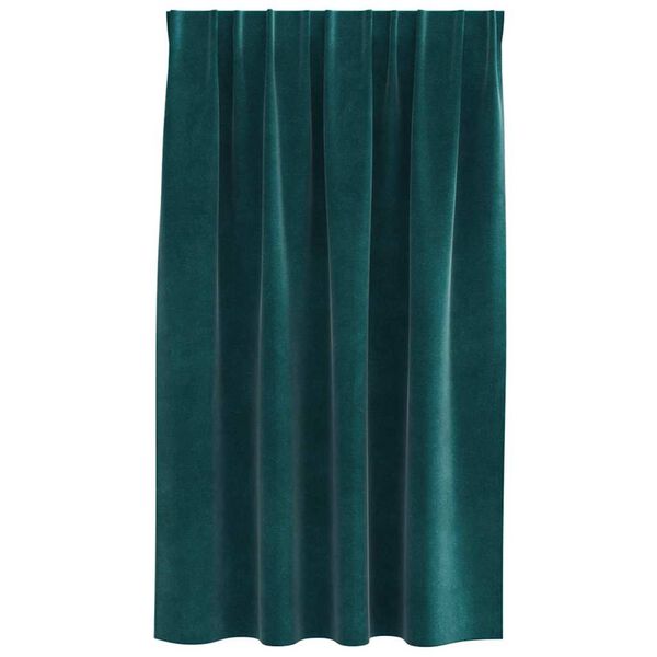 vidaXL Perdele cu perdele 2 pcs Verde &icirc;nchis 140 x 140 cm Catifea