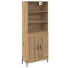 vidaXL Bufet Stejar Artizanal 69,5 x 32,5 x 180 cm Lemn prelucrat
