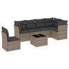 vidaXL Set canapele de grădină, 7 piese, cu perne, gri, poliratan