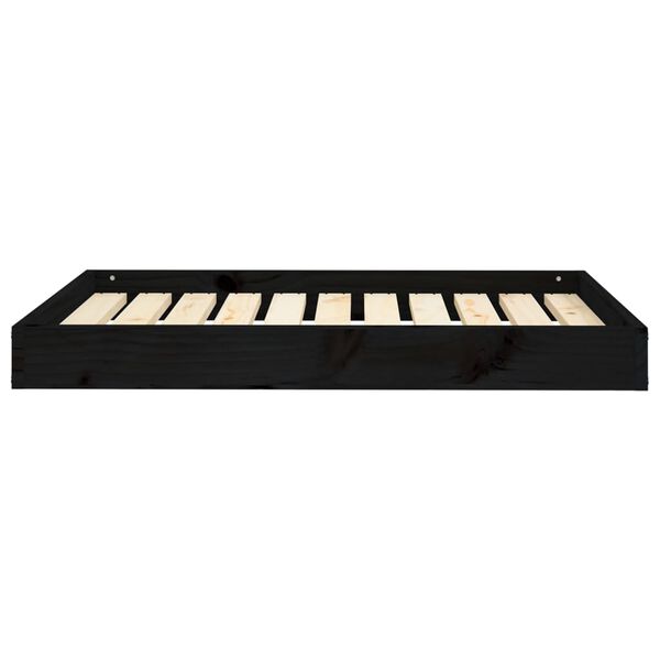 vidaXL Pat pentru c&acirc;ini, negru, 91,5x64x9 cm, lemn masiv de pin