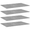 vidaXL Plăci bibliotecă, gri beton, 4 buc, 80 x 50 x 1,5 cm, PAL