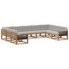 vidaXL Set de canapele de exterior 9 pcs Natural și gri deschis