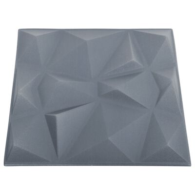 vidaXL Panouri de perete 3D 12 buc. gri 50x50 cm model diamant 3 m²
