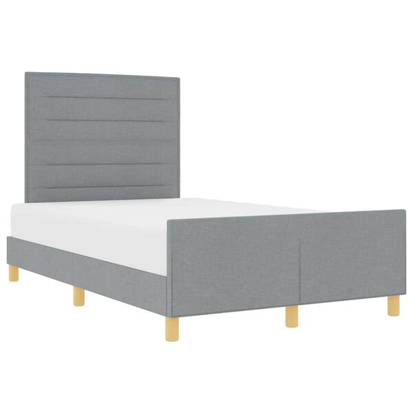 vidaXL Cadru de pat cu headboard Gri deschis 120 x 190 cm țesătură