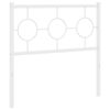 vidaXL Tăblie de pat metalică, alb, 90 cm