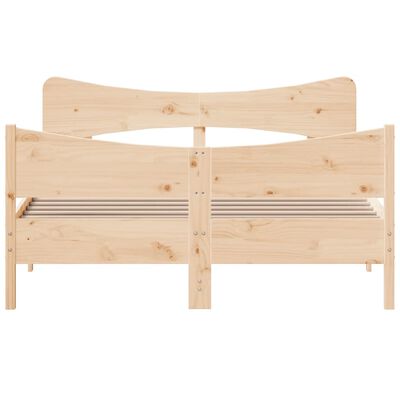 vidaXL Cadru de pat cu tăblie, 140x190 cm, lemn masiv pin