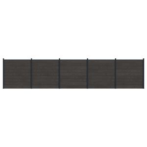 vidaXL Panou de Gardă 5 pcs WPC și Aluminiu Negru