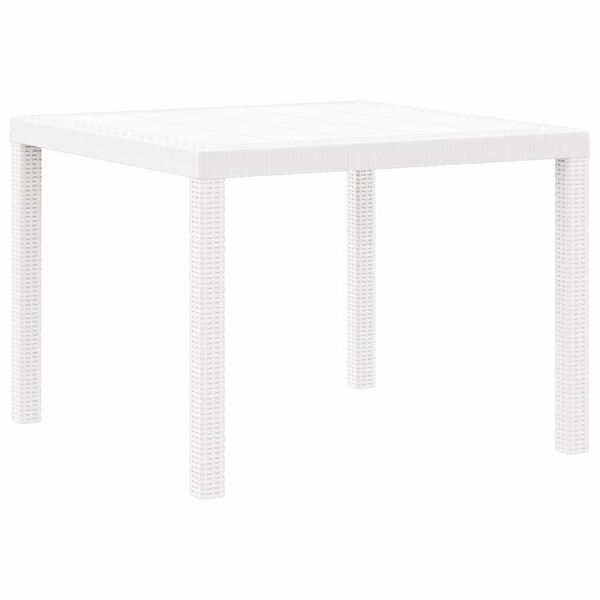vidaXL Masă de grădină pentru dining Alb 100 x 100 x 73 cm poliratan