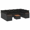 vidaXL Set canapele de grădină cu perne, 10 piese, negru, poliratan