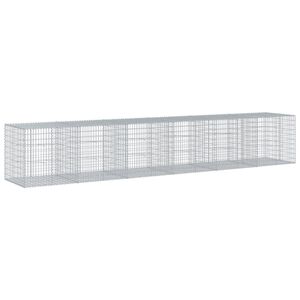 vidaXL Coș gabion cu capac, 600x100x100 cm, fier galvanizat