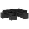 vidaXL Set canapele de grădină cu perne, 7 piese, negru, poliratan