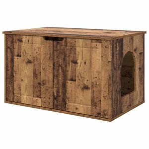 vidaXL Casa pentru pisici Lemn vechi 85 x 55 x 50,5 cm Lemn compozit