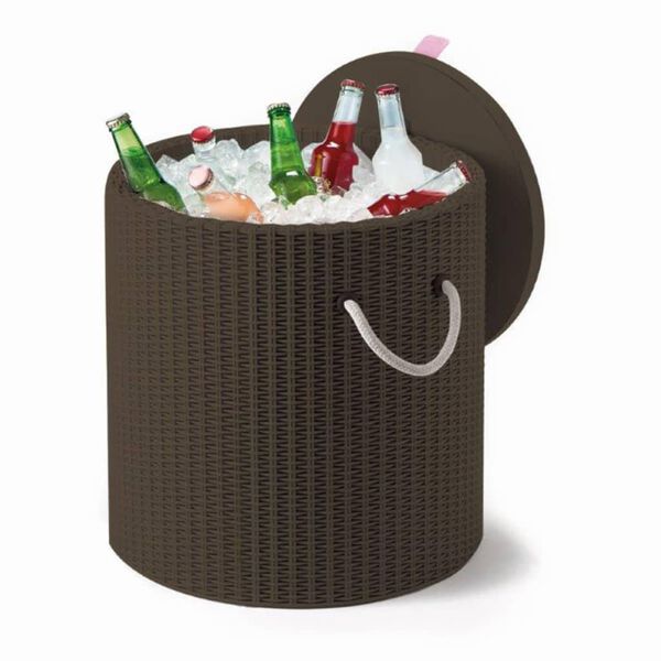 Keter Taburet cu răcitor cu m&acirc;nere din fr&acirc;nghie, gri taupe, 219430