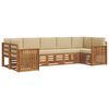 vidaXL Set de canapele de exterior 7 buc. Natural și Bej