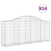 vidaXL Coșuri gabion arcuite 14 buc, 200x30x80/100cm, fier galvanizat