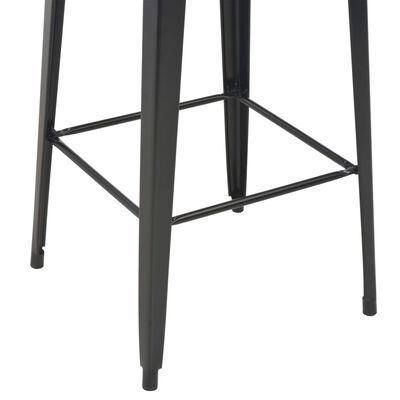 vidaXL Set mobilier de bar, 3 piese, negru, oțel