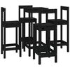 vidaXL Set mobilier de bar, 5 piese, negru, lemn masiv de pin