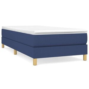 vidaXL Cadru de pat cu arcuri țesătură albastră 90x200 cm