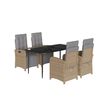 vidaXL Set mobilier de grădină cu perne, 5 piese, bej, poliratan