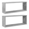 vidaXL Rafturi de perete cub, 2 buc, gri beton, 60x15x23 cm, PAL