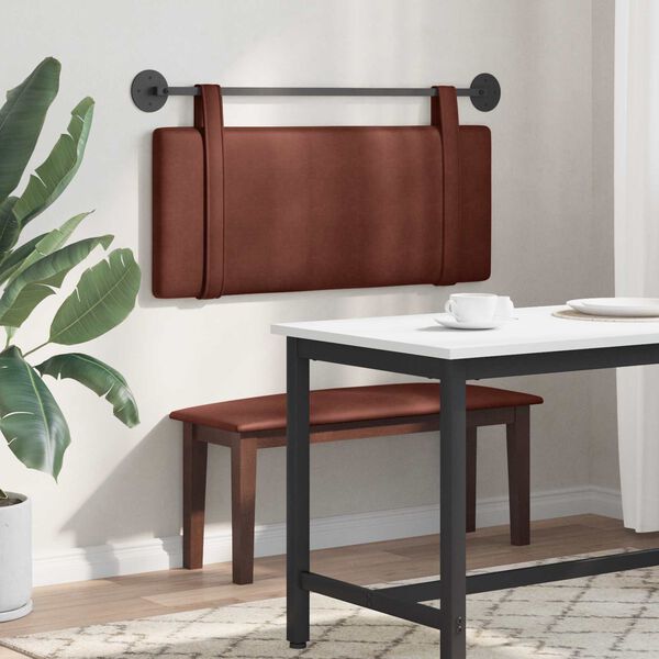 vidaXL Cap de pat suspendat Maro Lucios 110 x 55 x 5 cm PU antic