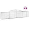 vidaXL Coșuri gabion arcuite, 4 buc., 300x30x60/80 cm, fier galvanizat