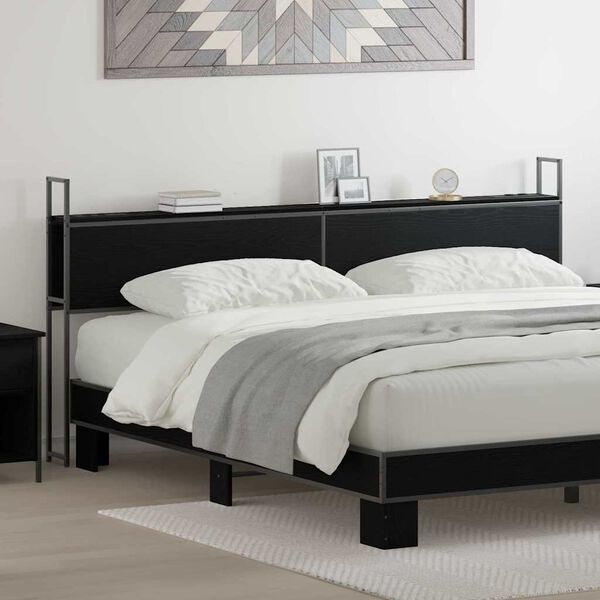 vidaXL Tăblie de Depozitare cu Stație de &Icirc;ncărcare Stejar negru