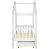 vidaXL Cadru pat de copii cu un sertar, alb, 80x160 cm, lemn masiv pin
