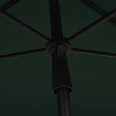 vidaXL Umbrelă de grădină cu stâlp, verde, 210x140 cm