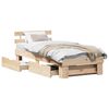 vidaXL Cadru de pat cu headboard natural 80 x 200 cm Lemn de pin masiv