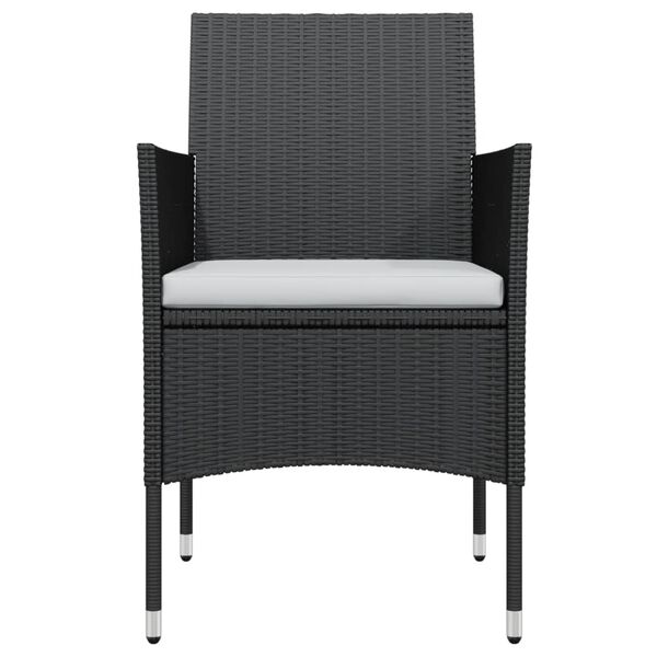 vidaXL Set mobilier de grădină cu perne, 3 piese, negru