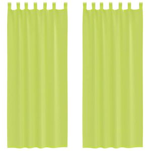 vidaXL Perdele din voile cu tablă 2 buc Verde măr