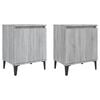 vidaXL Noptiere cu picioare metalice, sonoma gri, 40x30x50 cm