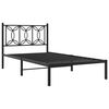 vidaXL Cadru de pat din metal cu tăblie, negru, 107x203 cm