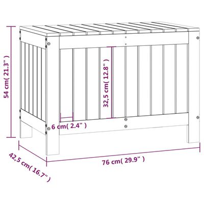 vidaXL Cutie de depozitare grădină, gri, 76x42,5x54 cm, lemn masiv pin