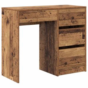 vidaXL Birou cu sertar Lemn Vechi 90 x 37.5 x 75 cm Lemn compozit