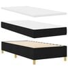 vidaXL Pat cu arcuri cu saltea cu headboard Negru 80 x 200 cm țesătură