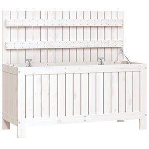 vidaXL Cutie de depozitare grădină, alb, 108x42,5x54 cm lemn masiv pin