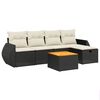 vidaXL Set mobilier de grădină cu perne, 6 piese, negru, poliratan