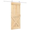 vidaXL Ușă glisantă Natural și Alb 80 x 210 cm Lemn de Pin Solid