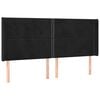 vidaXL Tăblie de pat cu aripioare, negru, 183x16x118/128 cm, catifea
