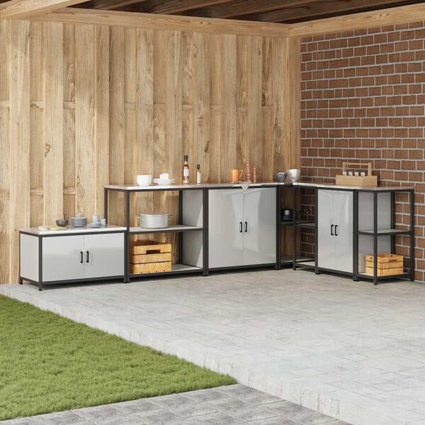 vidaXL Depozitare pentru bucătărie Argintiu 60 x 50 x 92 cm Oțel